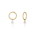 Load image into Gallery viewer, Elegant 0.03 TCW Pear Lab-Grown Diamond Drop Earrings
