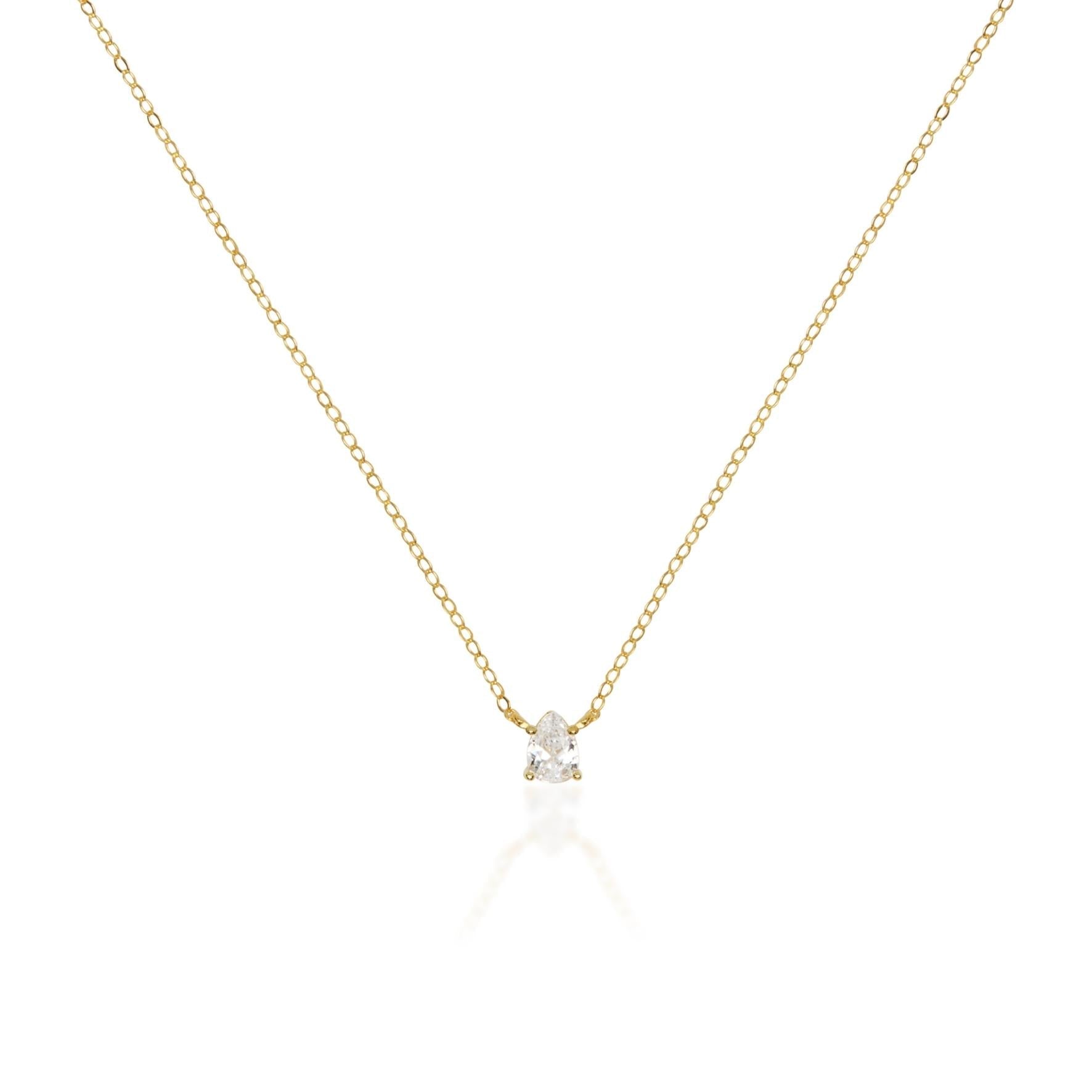 Radiant 0.5 CT Pear Cut Lab-Grown Diamond Solitaire Necklace