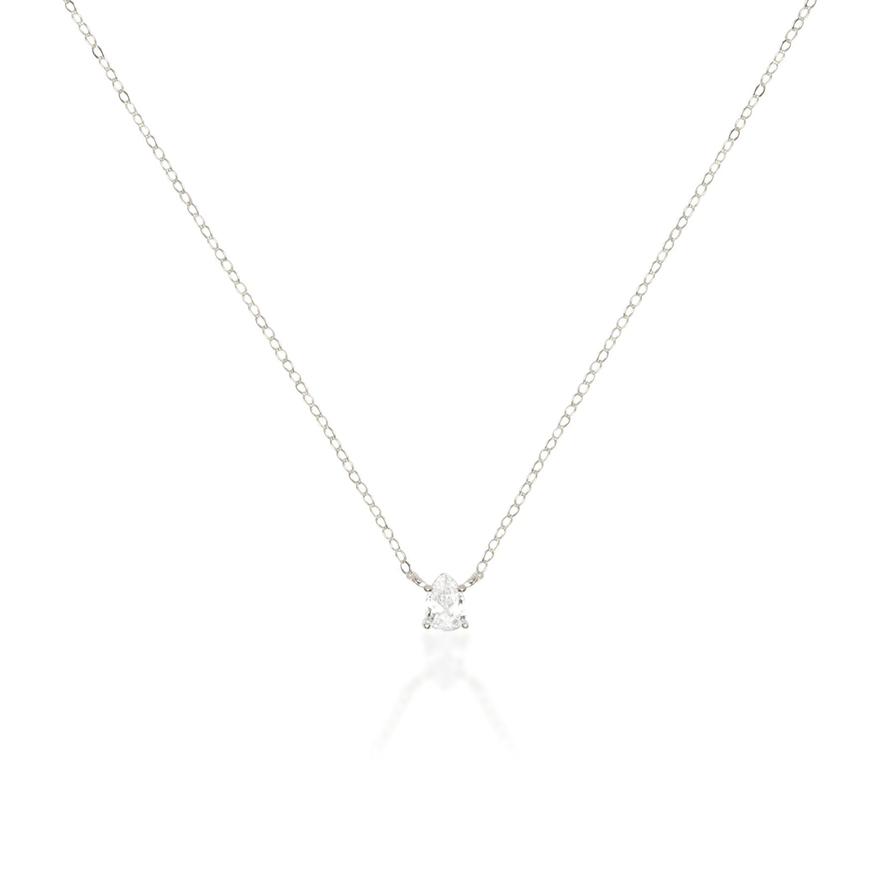 Elegant 0.5 CT Pear Cut Solitaire Lab-Grown Diamond Necklace