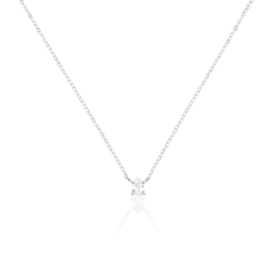 Elegant 0.5 CT Pear Cut Solitaire Lab-Grown Diamond Necklace