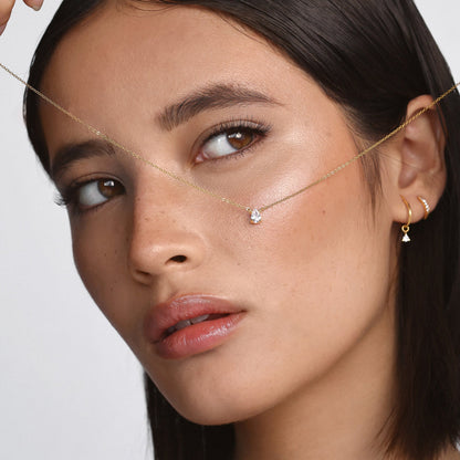Gold Hoop Earrings with 0.2 TCW Round Lab-Grown Diamonds 8