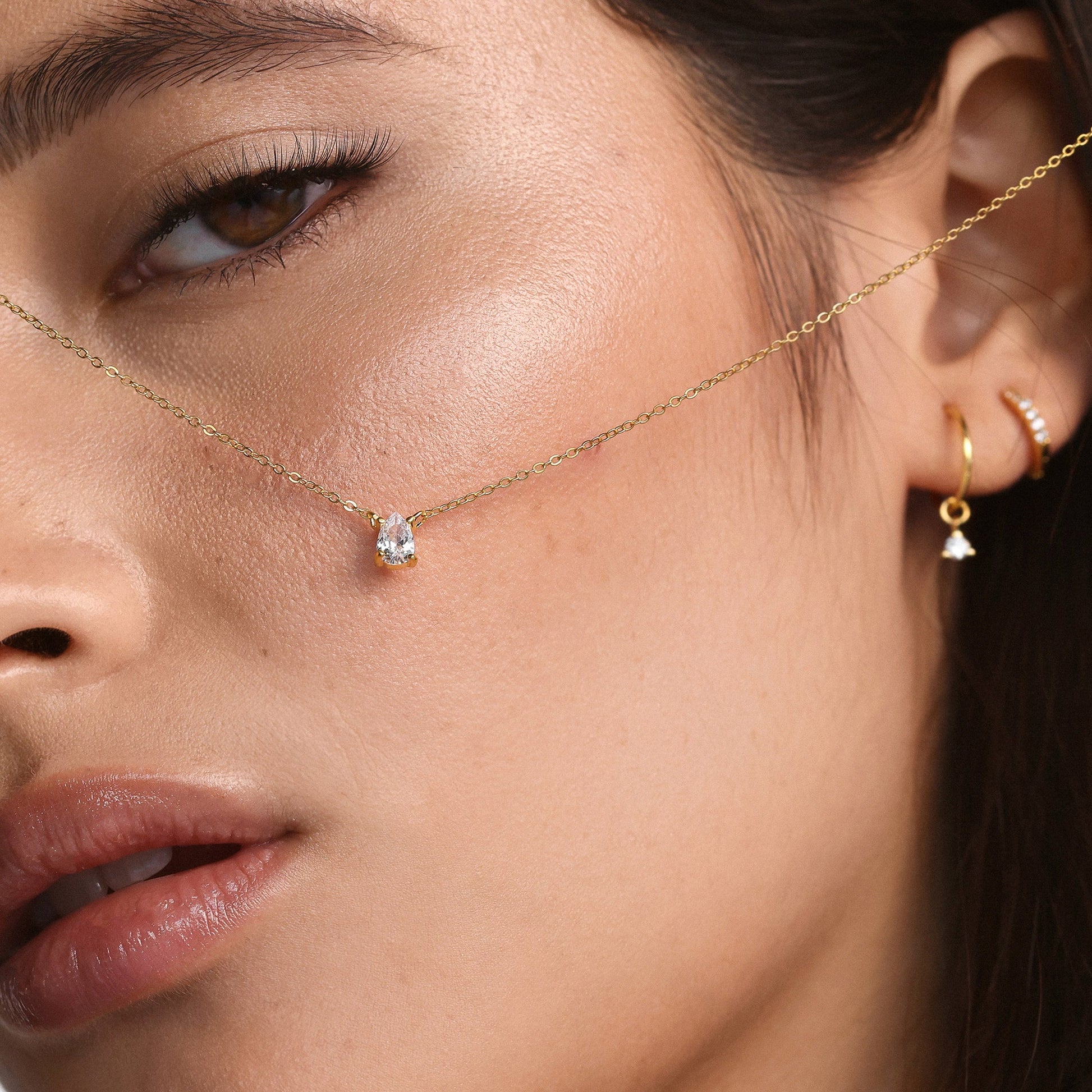 Gold Hoop Earrings with 0.2 TCW Round Lab-Grown Diamonds 9