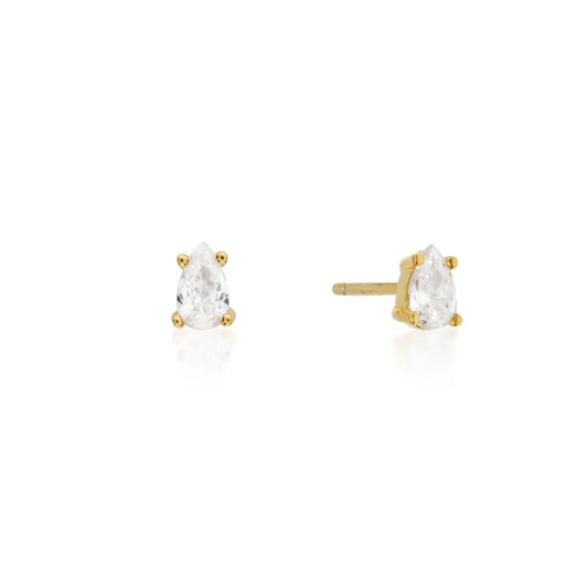 0.2TCW Pear-Cut Lab-Grown Diamond Gold Stud Earrings