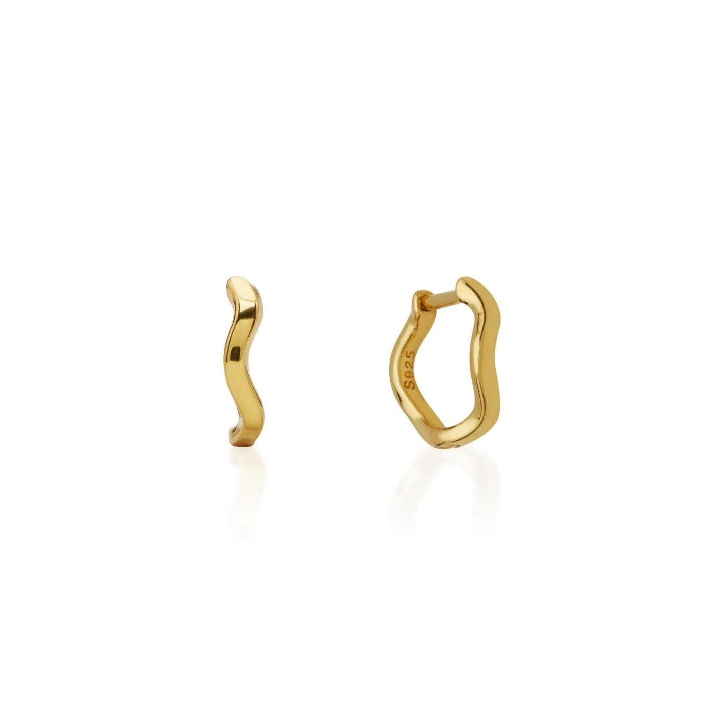 Gold Verve Wave Hoop Earrings 1