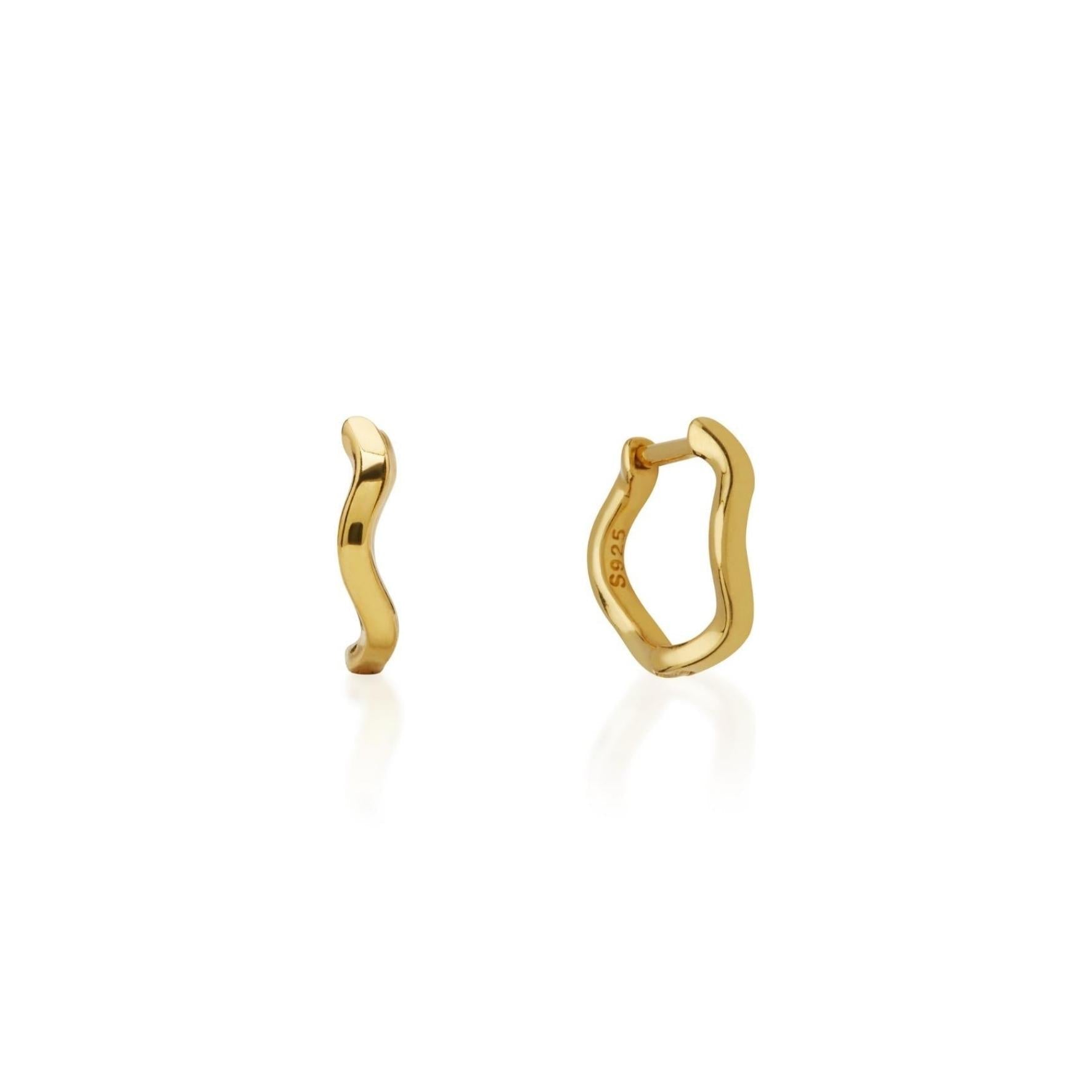 Gold Verve Wave Hoop Earrings 1