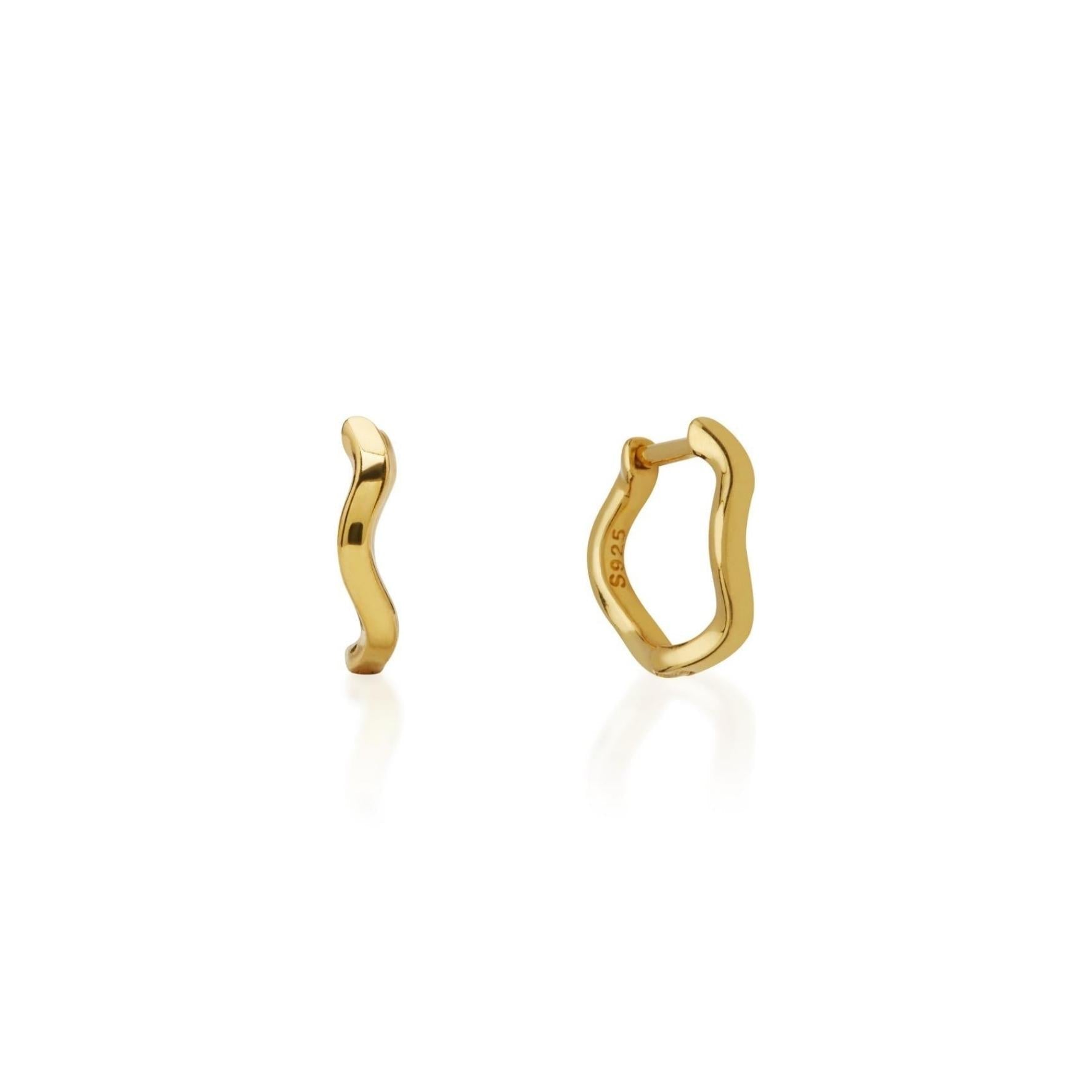 Gold Verve Wave Hoop Earrings