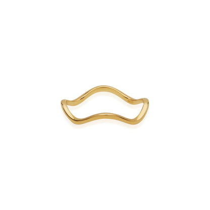 Uneven Thin Wave Wedding Band 1