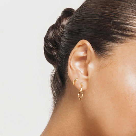 Gold Verve Wave Hoop Earrings