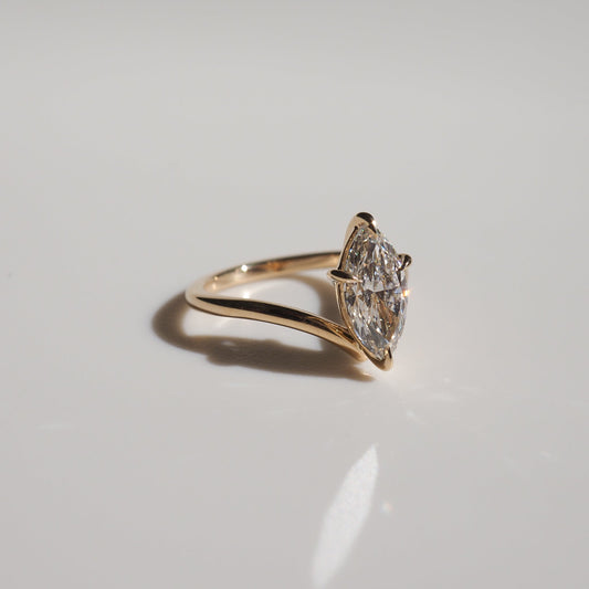 1.50 CT Marquise Lab-Grown Diamond Solitaire Engagement Ring in Radiant Gold