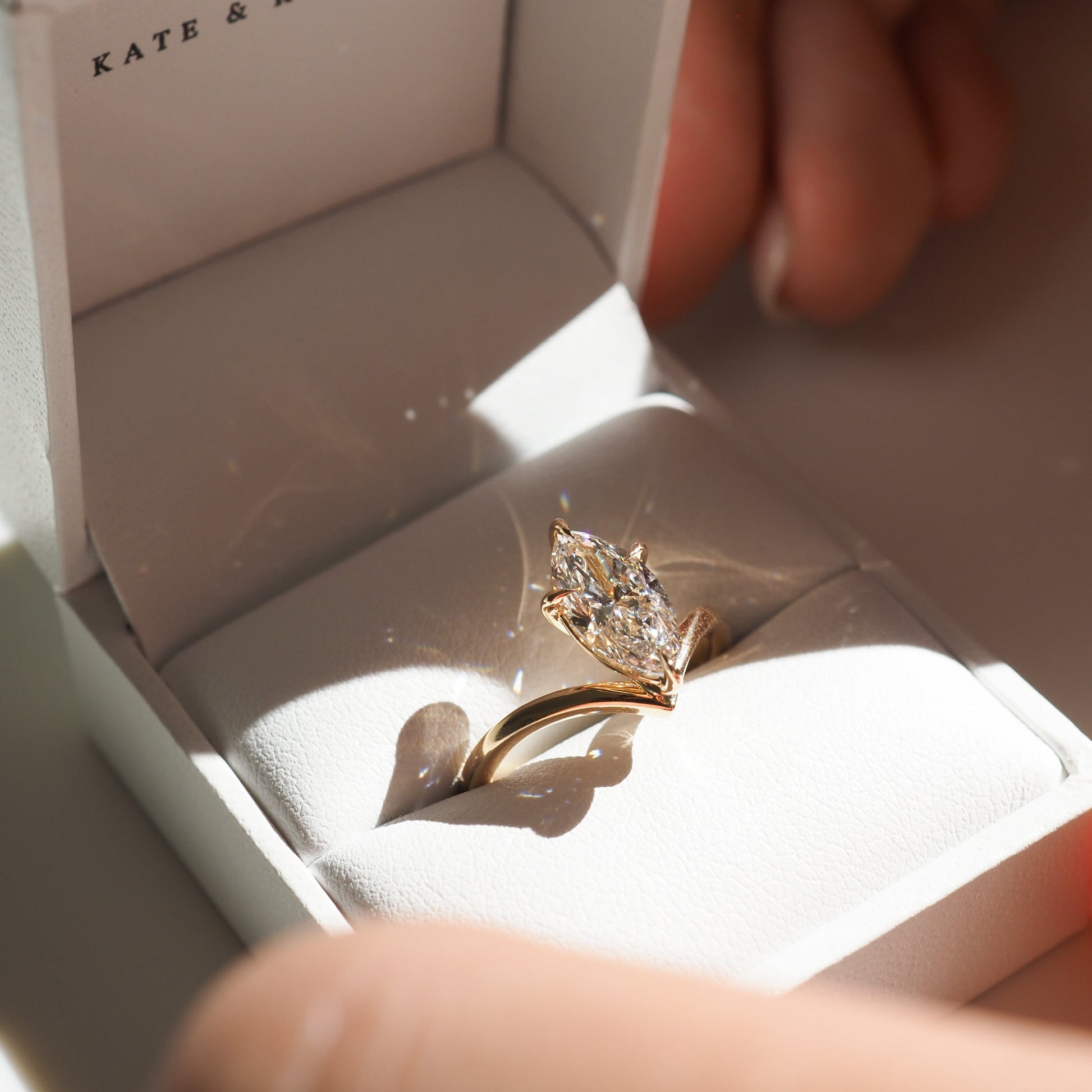 1.50 CT Marquise Lab-Grown Diamond Solitaire Engagement Ring in Radiant Gold 4