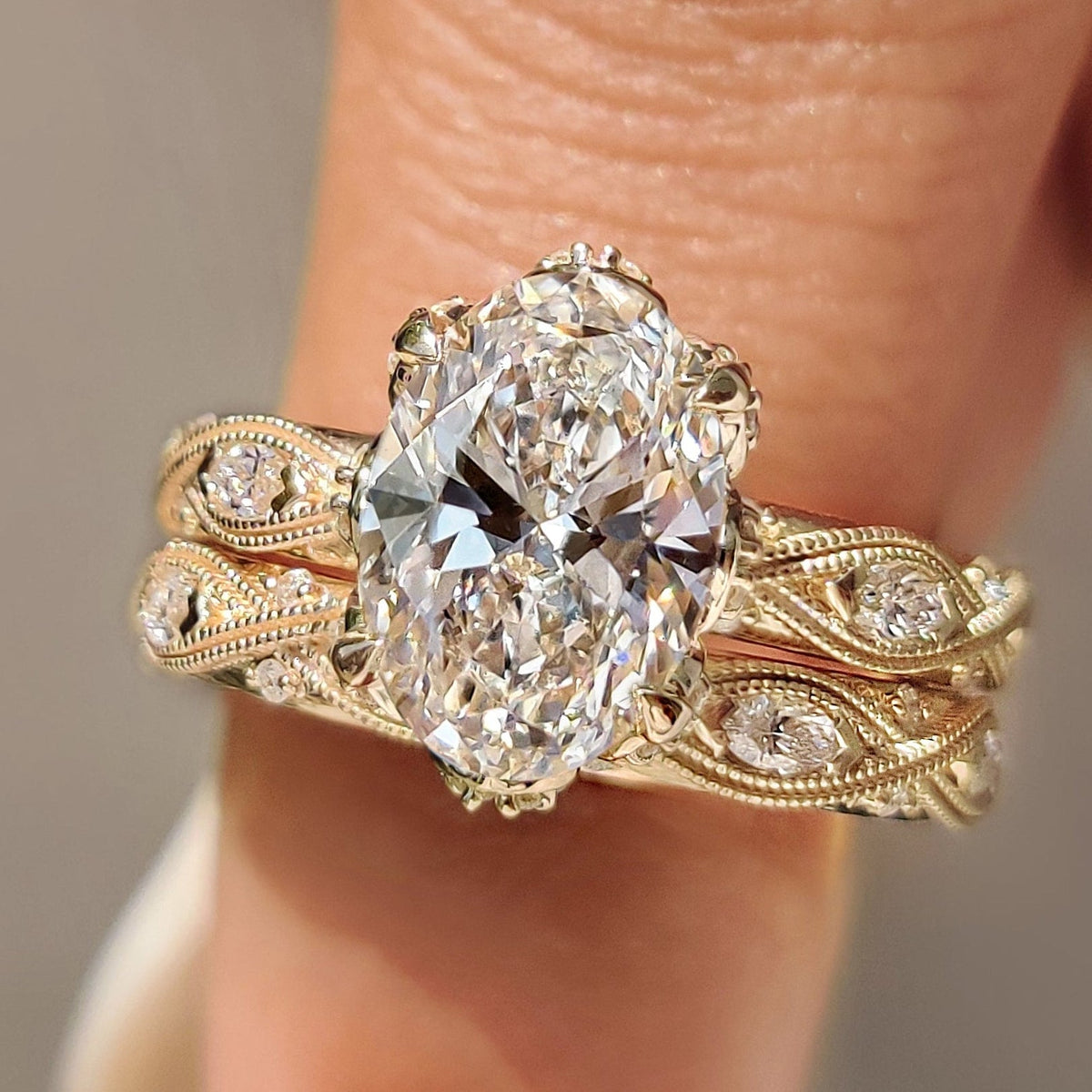 Solitaire Cathedral- 1.8 CT Cushion Lab Grown Diamond Wedding Band