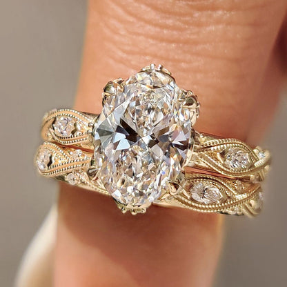 Solitaire Cathedral- 1.8 CT Cushion Lab Grown Diamond Wedding Band
