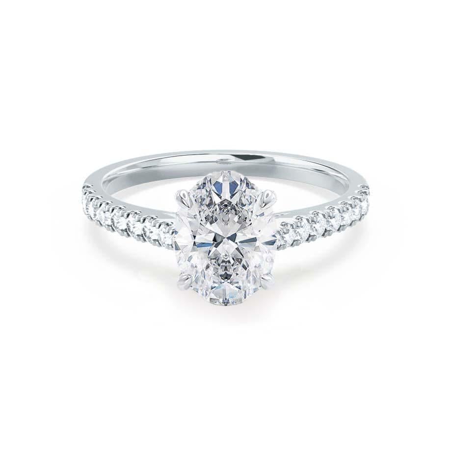 1.50 CT Oval Lab Grown Diamond Pave Engagement Ring