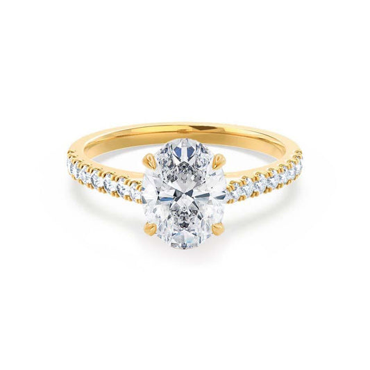 1.50 CT Oval Lab Grown Diamond Pave Engagement Ring