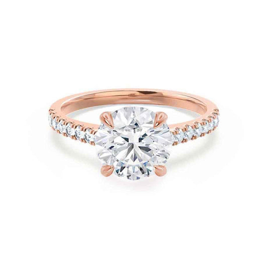 1.0 CT Round Lab Grown Diamond Pave Engagement Ring