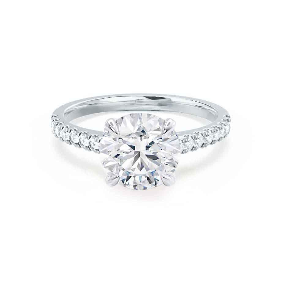 1.50 CT Round Lab-Grown Diamond Pave Engagement Ring