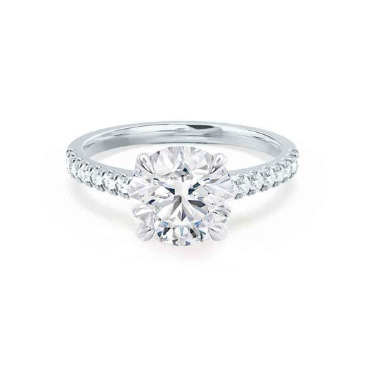 1.50 CT Round Lab-Grown Diamond Pave Engagement Ring