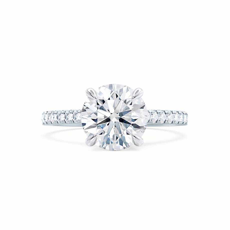 1.50 CT Round Lab-Grown Diamond Pave Engagement Ring