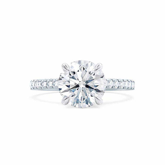 1.0 CT Round Lab-Grown Diamond Pave Setting Engagement Ring