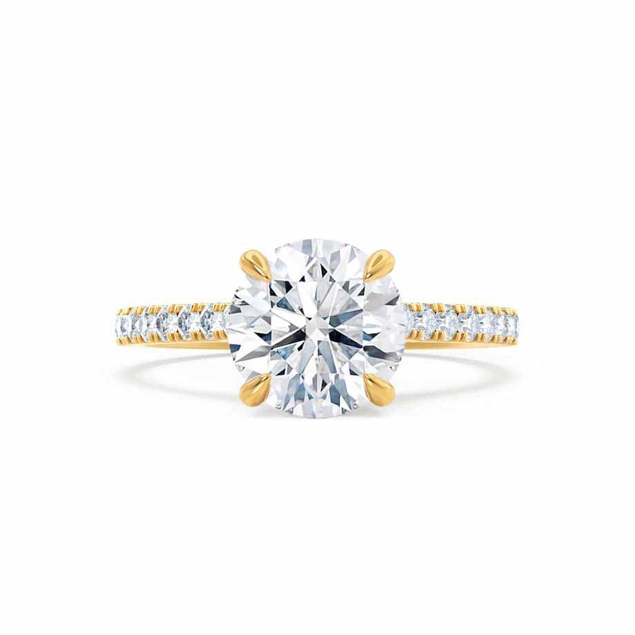 1.20 CT Round Lab-Grown Diamond Pave Setting Engagement Ring