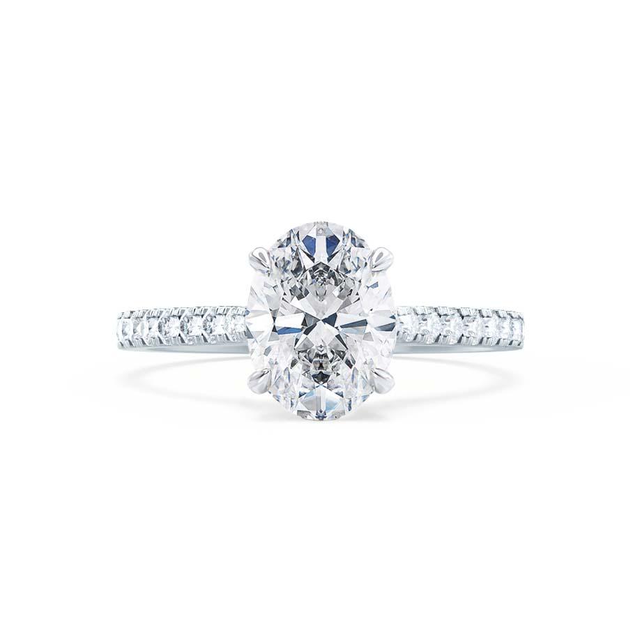 1.50 CT Oval Lab Grown Diamond Pave Engagement Ring