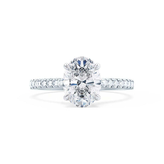 1.50 CT Oval Lab Grown Diamond Pave Engagement Ring