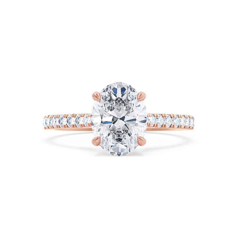1.50 CT Oval Lab Grown Diamond Pave Engagement Ring 2