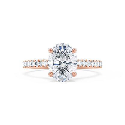 1.50 CT Oval Lab Grown Diamond Pave Engagement Ring 2