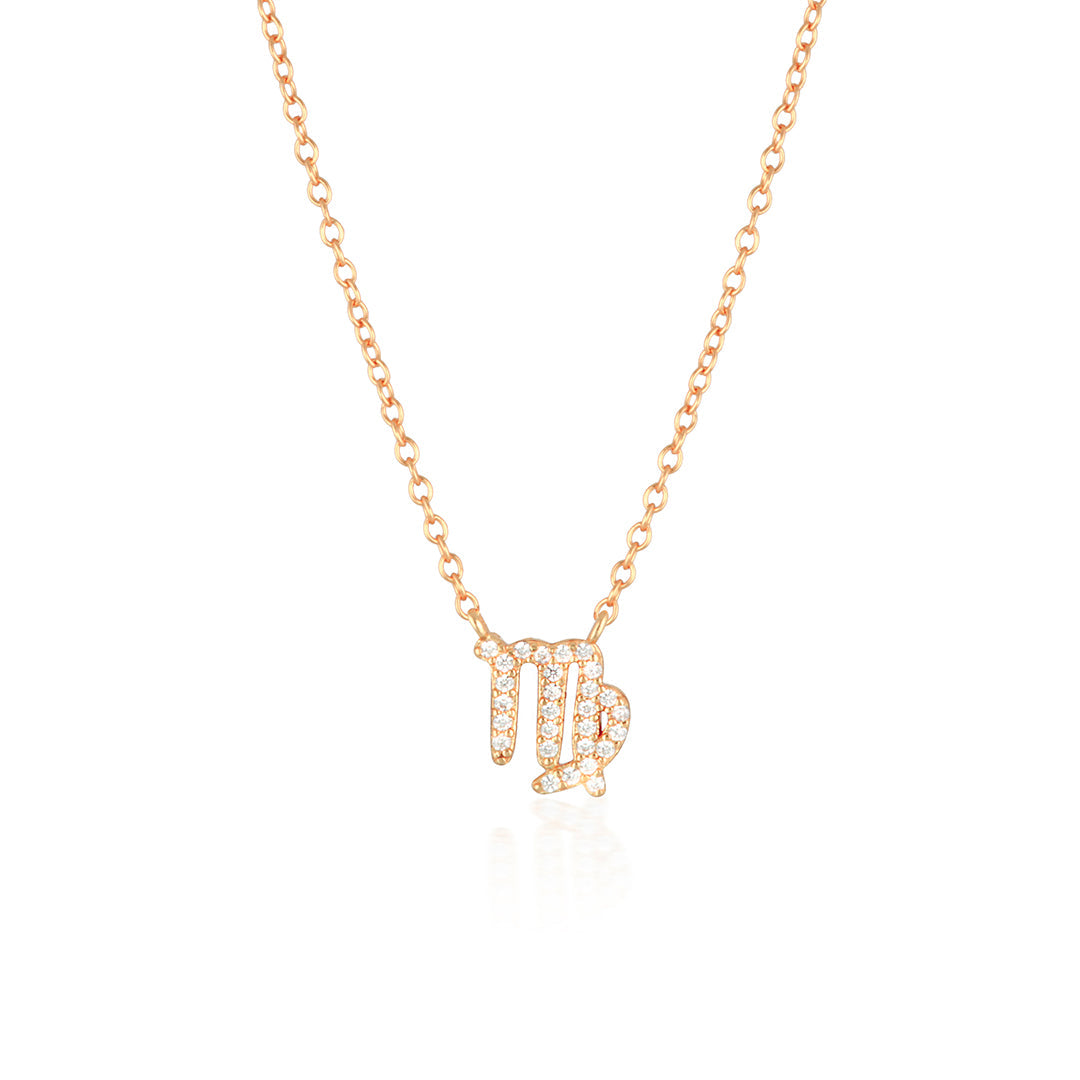 Virgo Charm Necklace with 0.1 TCW Round Lab-Grown Diamonds