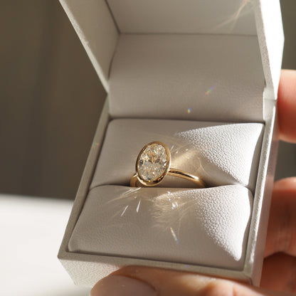 Solitaire Bezel-Oval Lab Grown Diamond Engagement Ring