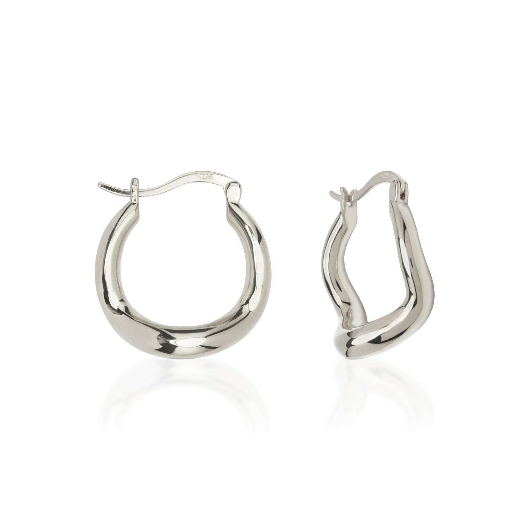 Uneven Round Hoop Earrings