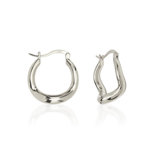 Uneven Round Hoop Earrings