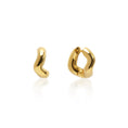 Load image into Gallery viewer, Golden Ripple Wave Hoop Earrings
