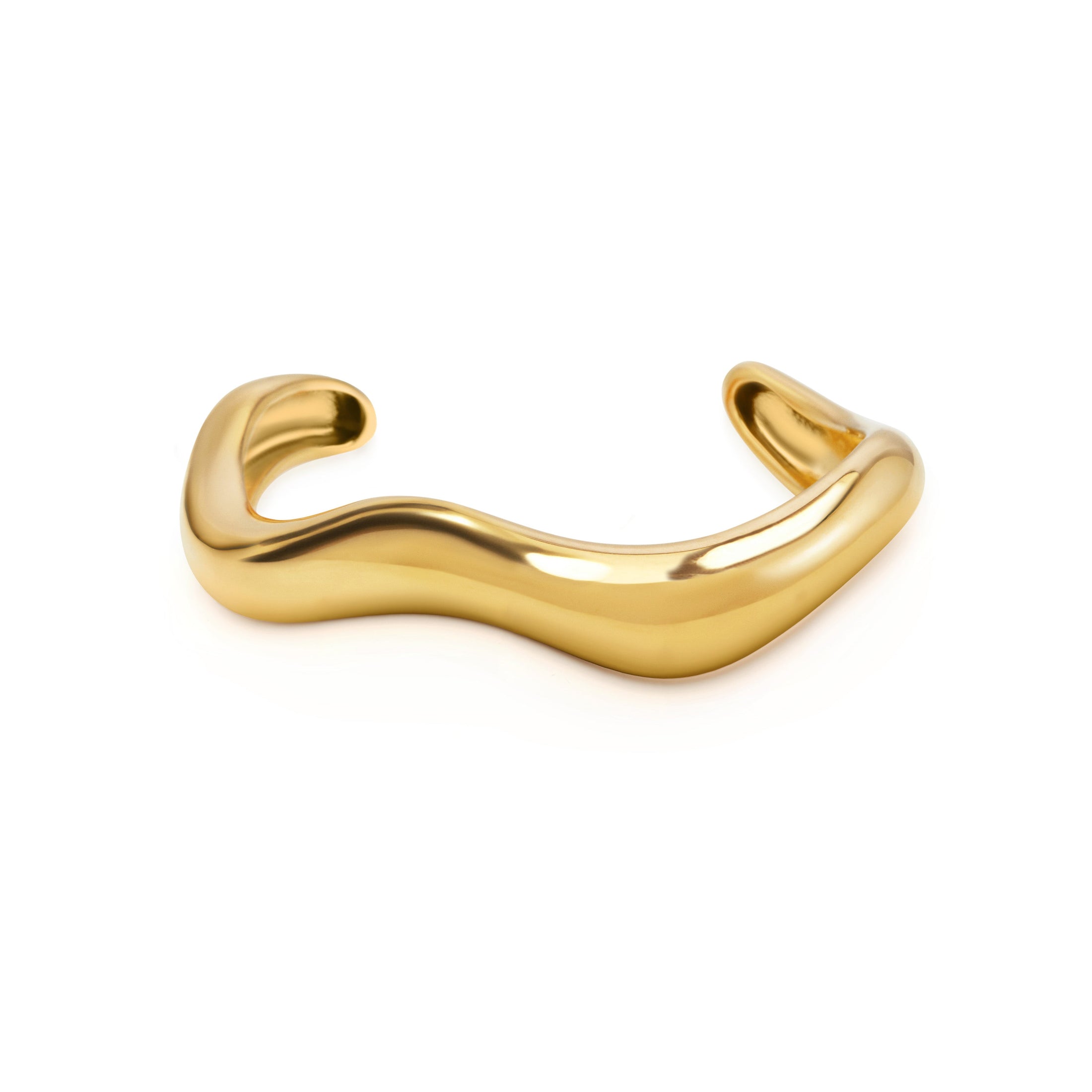 Elegant Wave Gold Bangle Bracelet