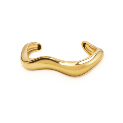 Elegant Wave Gold Bangle Bracelet 1