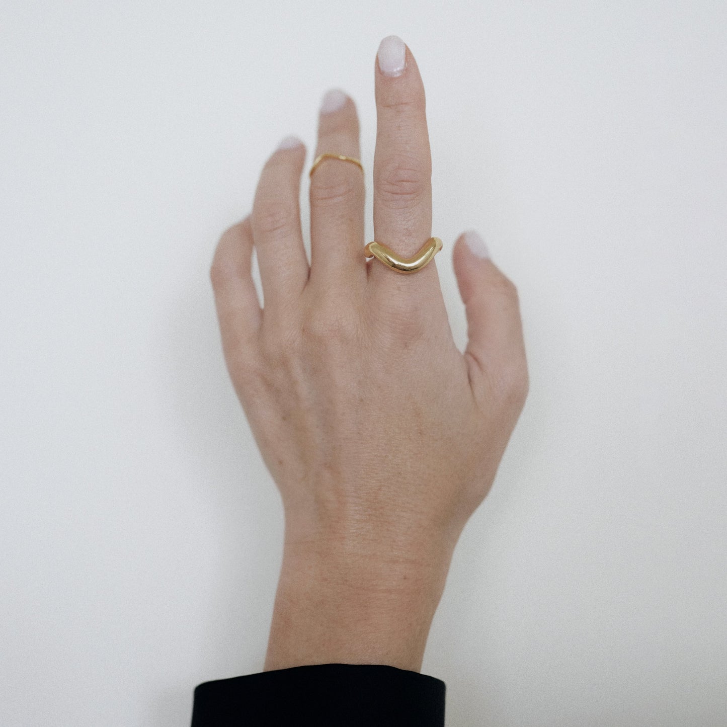 Uneven Thin Wave Wedding Band 6