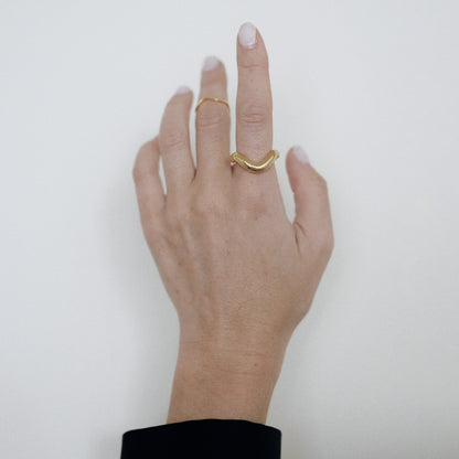 Uneven Thin Wave Wedding Band 6