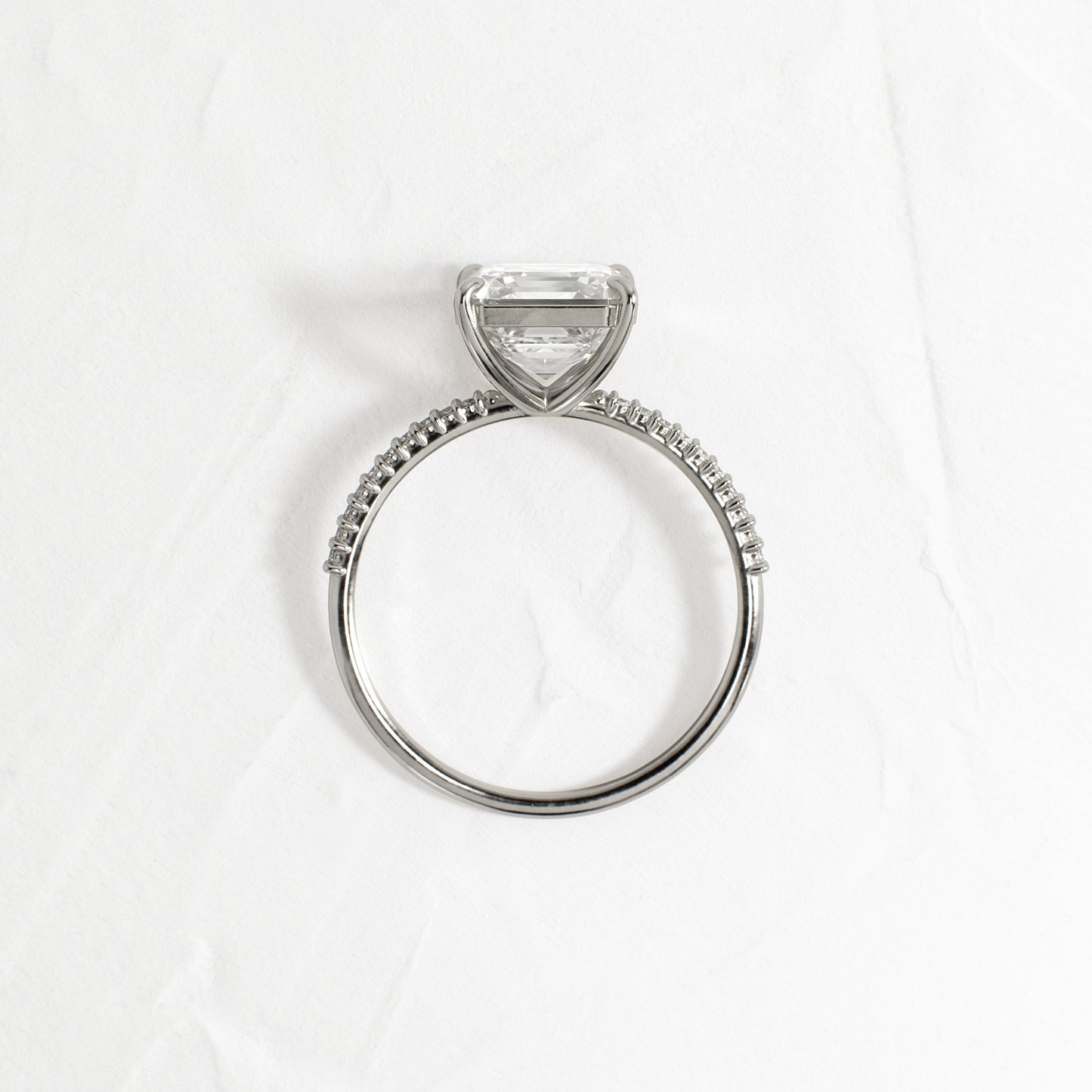 Pave-Asscher Lab Grown Diamond Engagement Ring