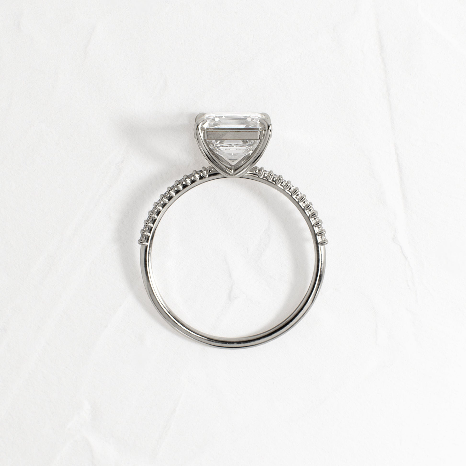 Pave-Asscher Lab Grown Diamond Engagement Ring