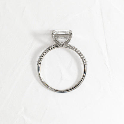 Pave-Asscher Lab Grown Diamond Engagement Ring