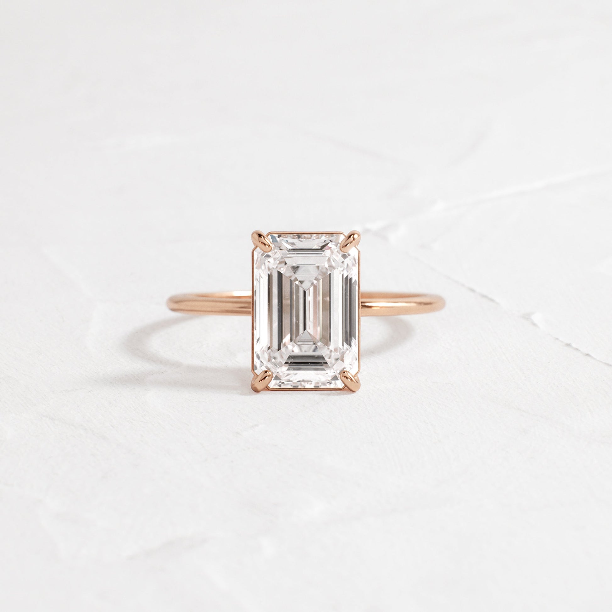 Solitaire-Emerald Lab Grown Diamond Engagement Ring