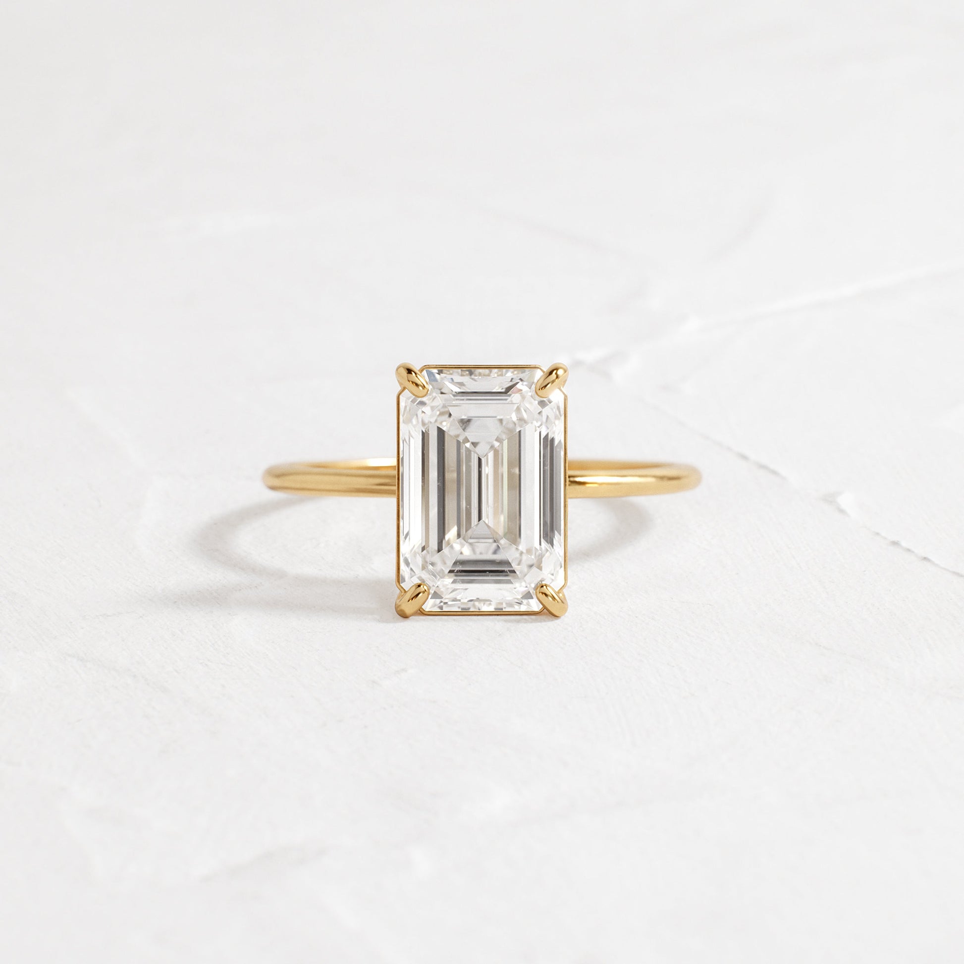 Solitaire-Emerald Lab Grown Diamond Engagement Ring