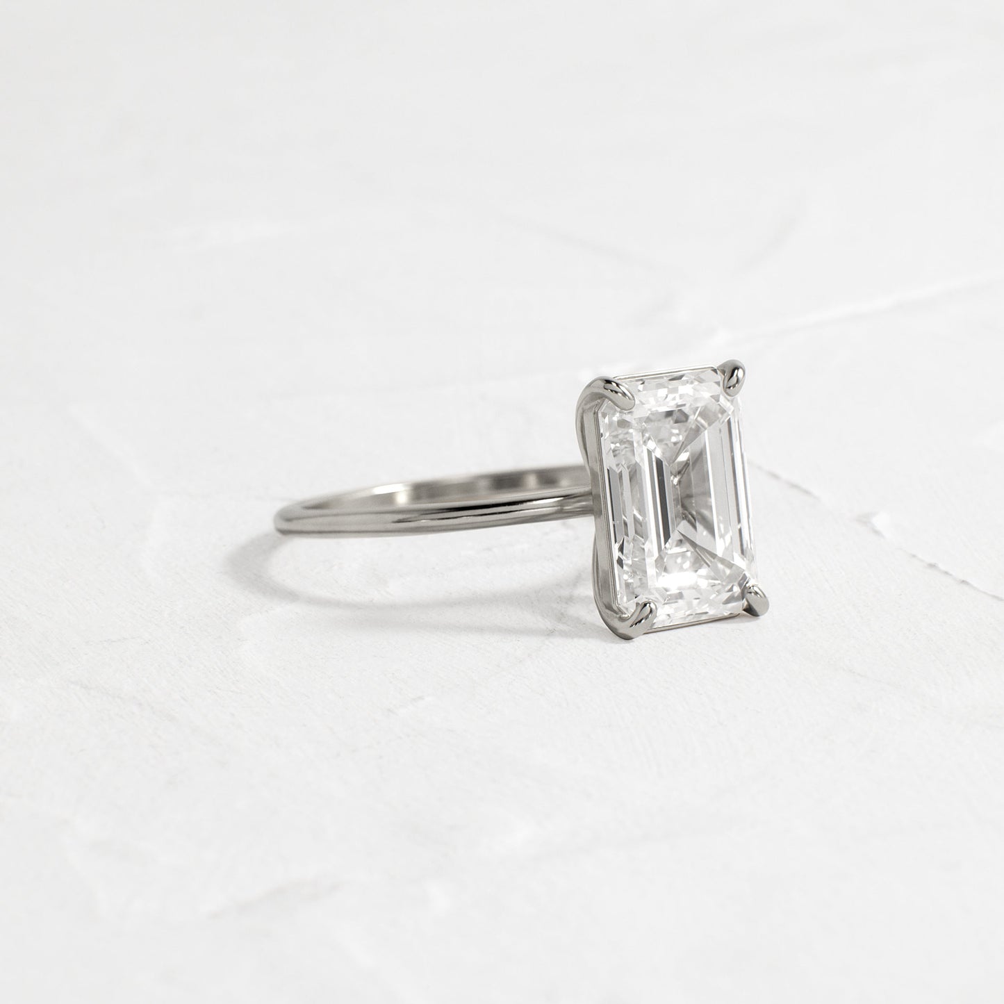 Solitaire-Emerald Lab Grown Diamond Engagement Ring
