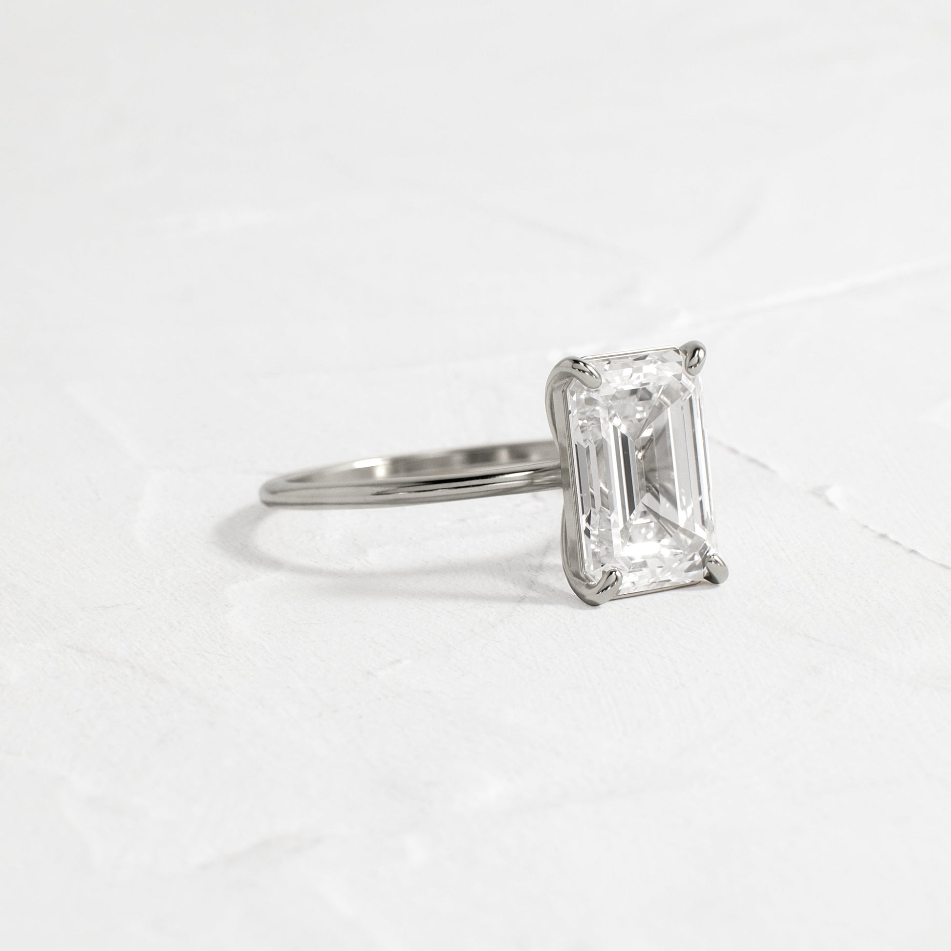 Solitaire-Emerald Lab Grown Diamond Engagement Ring