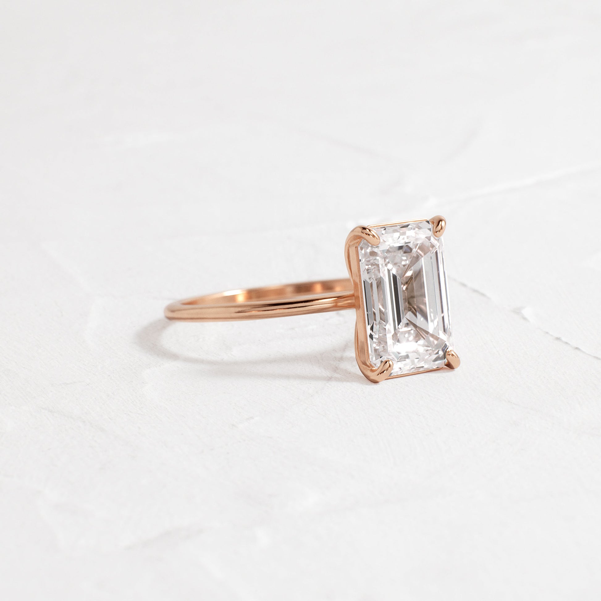 Solitaire-Emerald Lab Grown Diamond Engagement Ring