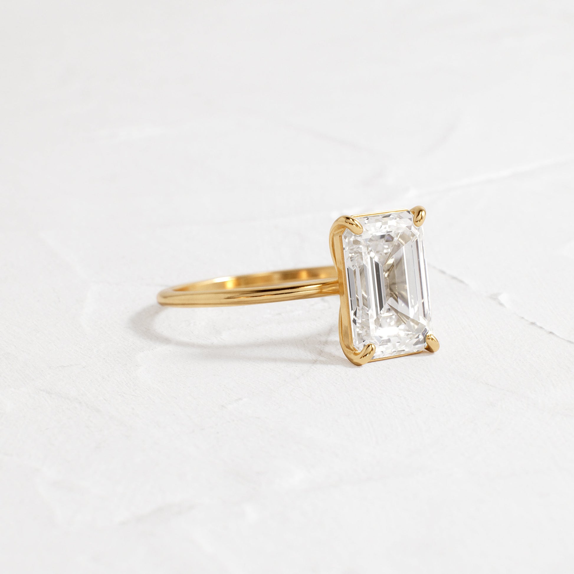 Solitaire-Emerald Lab Grown Diamond Engagement Ring
