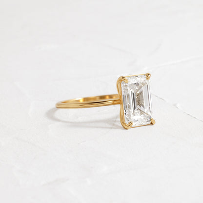 Solitaire-Emerald Lab Grown Diamond Engagement Ring