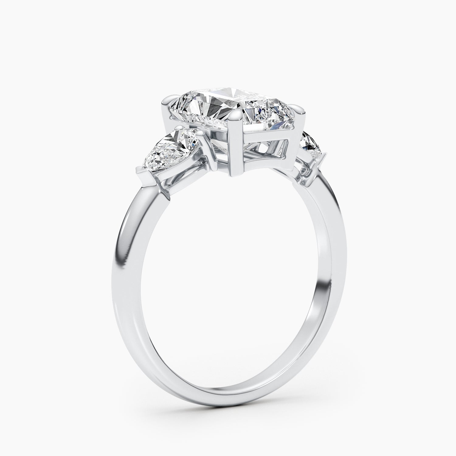 2.24 CT Radiant Lab-Grown Diamond Three Stone Engagement Ring 6