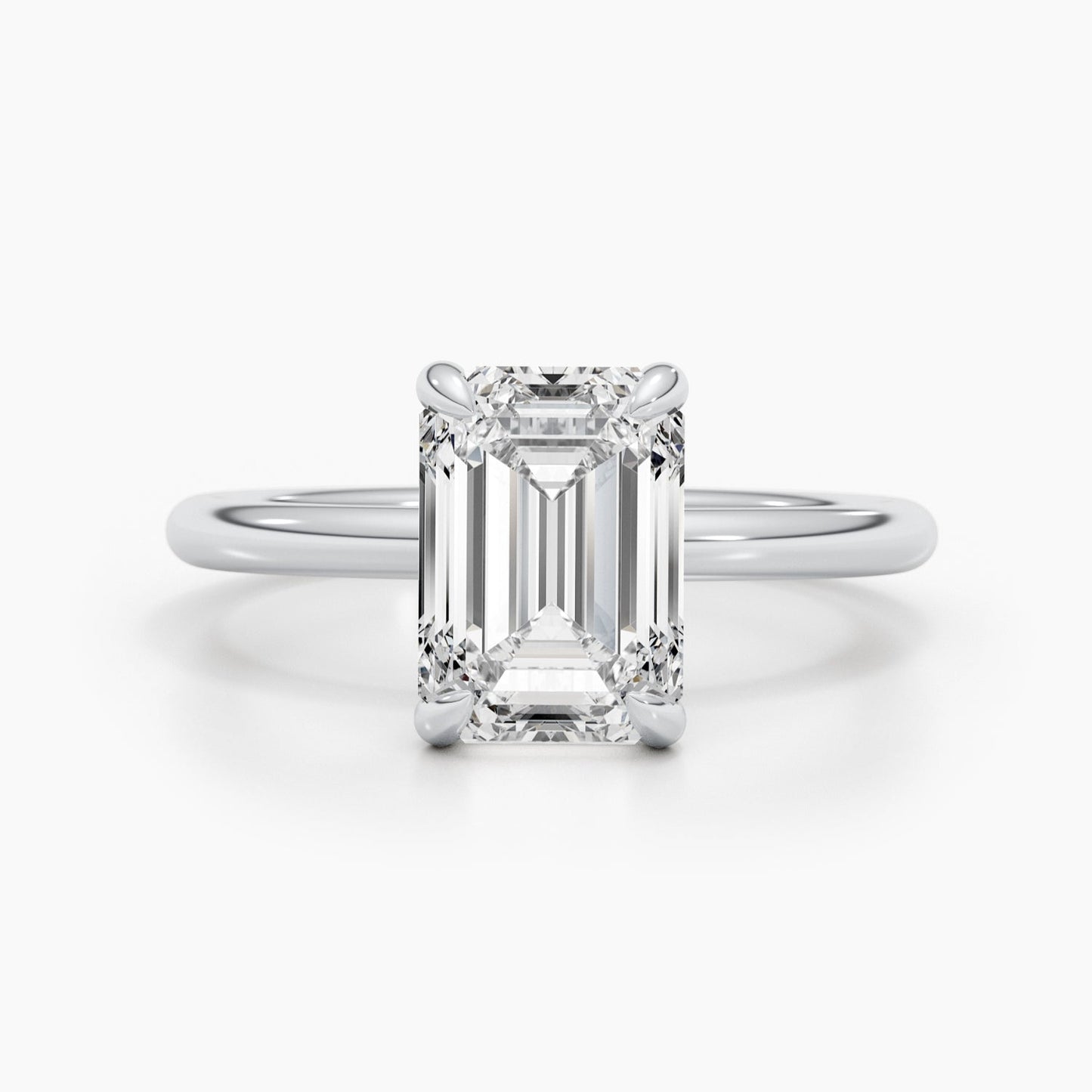 2.58 CT Emerald Lab-Grown Diamond Solitaire Engagement Ring 3