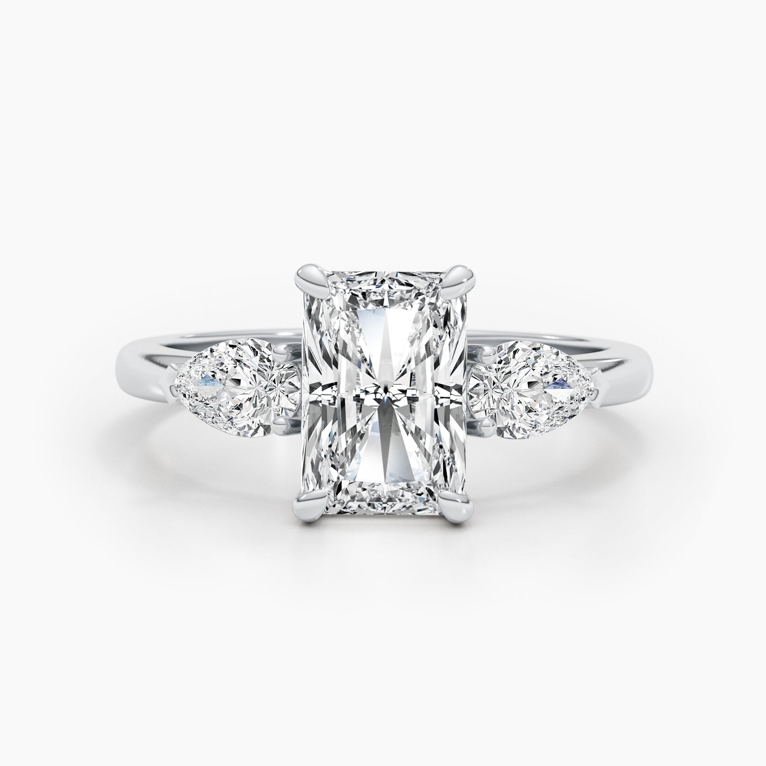 2.24 CT Radiant Lab-Grown Diamond Three Stone Engagement Ring 5